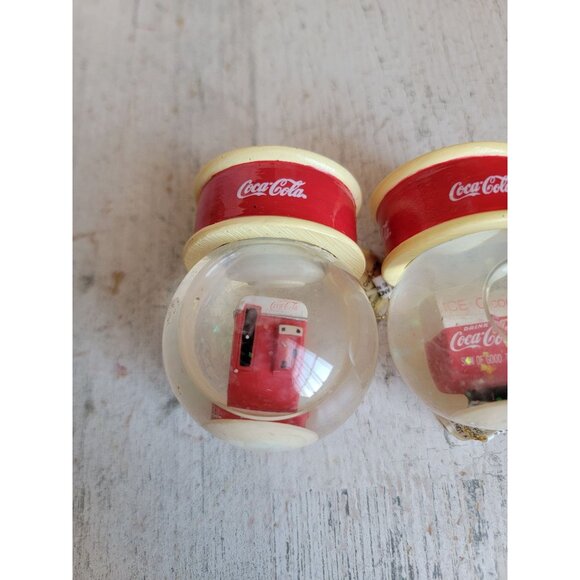 Vintage snow globe coke miniature ice cold soda ornament Xmas set - Picture 3 of 6